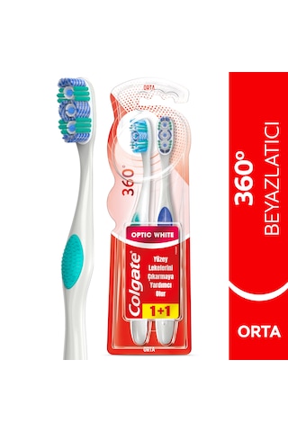 Colgate 360 Optik Beyaz Diş Fırçası Medium 2'li