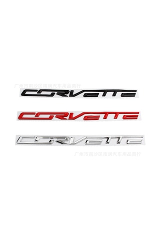 Chevrolet Corvette Bagaj Yazısı Siyah Renk Metal 3d İthal Arma Lo