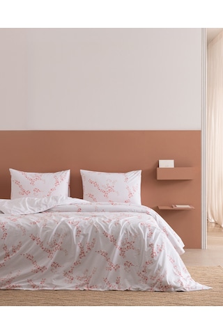 Madame Coco Julia Tek Kişilik %100 Pamuk Baskılı Çarşaflı Nevresim Takımı - Kırmızı 8684427334027 Çok Renkli