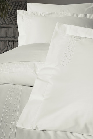 Cotton Box Nakışlı Saten Çift Kişilik Nevresim Takımı Luxe Ekru