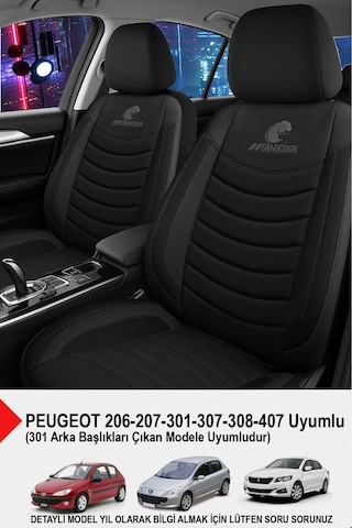 Naz Oto Panther Serisi Keten Kumaş Oto Koltuk Kılıfı Peugeot 206-207-208-306-307-407- Uyumlu