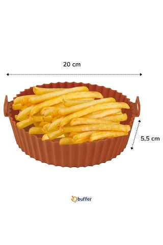Renkli Isıya Dayanıklı Yıkanılabilir Silikon Fırın Ve Airfryer Yuvarlak Model Pişirme Matı 20 Cm 56