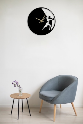 Tango Dans Mdf Duvar Dekorasyon Lazer Kesim Duvar Saati 32x32 Cm Siyah