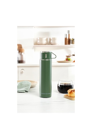 Karaca Thermosteel Nature Bardaklı Çelik Sızdırmaz Termos Haki 500 ml
