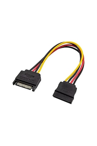 Sata Power Uzatma Kablosu 15 Pin Dişi Erkek Sata Power Uzatma Kablosu 30 Cm