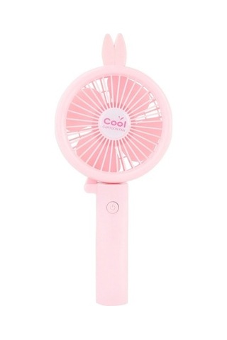 Usb Elektrikli Fan Taşınabilir Pembe Kulak İle Şarj Karikatür El 6152 Pembe