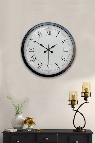 40 Cm Siyah Metal Retro Duvar Saati