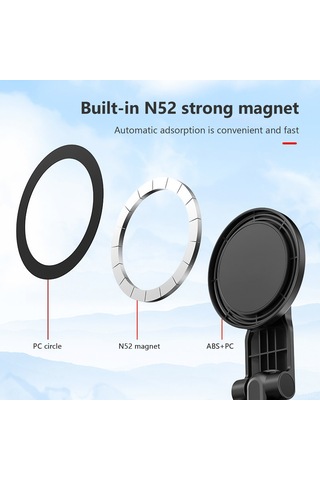 Singree Taşınabilir Güçlü Mıknatıslı Telefon Tutucu - Tripod Ve Soğuk Ayakkabı Adaptörlü, İphone 15/14/13/12 Ve Android Uyumlu