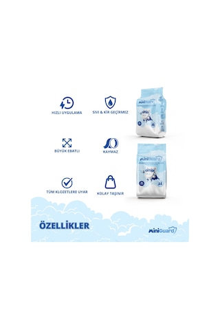 MiniGuard Yeni Nesil Klozet Örtüsü - Tek Kullanımlık, Özel Sistemli, Su Geçirmez, Kaymaz - 10 Adet - Klozet Kapak Örtüsü
