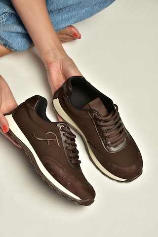 Fox Shoes Z973541804 Kahverengi Kumaş Kadın Spor Ayakkabı Sneakers