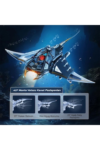 Rokr Mı06 Manta Ray Dıy Mechanical 3d Puzzle Maket Model Seti 3d Model Kit Detaylı Dekoratif Hobi Seti Hareketli Ve Işıklı