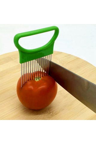 Cbtx Paslanmaz Çelik Sebze Soğan Kesici Tutucu Et İğnesi Mutfak Aletleri Yeşil