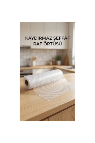 Şeffaf Pvc Raflık Kaymaz Çekmece Örtüsü 45x300 Cm Mutfak Dolap İçi Koruyucu Çok Renkli