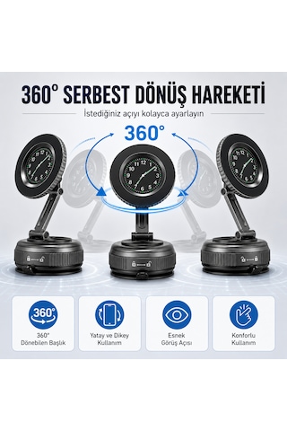 Vakumlu Manyetik Araç Telefon Tutucu 360 Dönebilen Katlanabilir Torpido Üstü Telefon Standı Güçlü Mıknatıslı Sabitleme Diğer