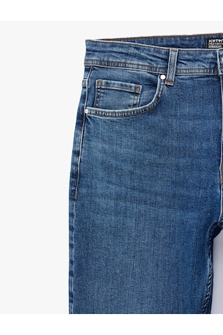 Koton Normal Bel Pamuklu Straight Fit Jean Pantolon - Mark Jean Orta İndigo 7wam40078nd
