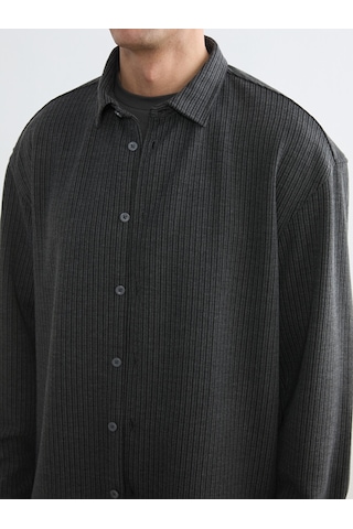 Lcw Vision Gri Regular Fit Dokulu Erkek Gömlek