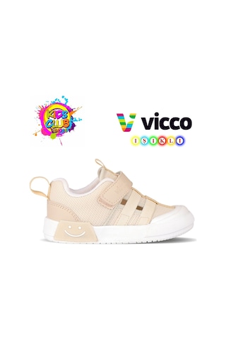 Vicco Momo Işıklı Ortopedik Çocuk Spor Ayakkabı Bej