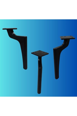 17 Cm Metal Zirve Ayak Koltuk Ayağı Mobilya Ayağı Ünite Ayağı Konsol Ayağı Puf Berjer Ayağı Siyah