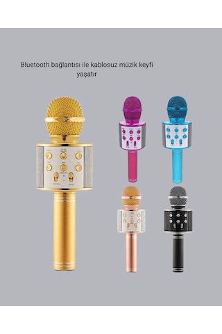 Kablosuz Bluetooth Karaoke Mikrofon, Yankı Efektli