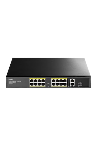 Cudy FS1018PS1 16 Port 10/100mbps 200 W Poe+ 2 Gigabit Uplink Portlu Sfp Vlan Cctv Sfp Switch