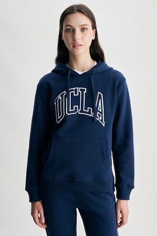 Ucla Rıley Lacivert Kapüşonlu Nakışlı Standard Fit Kadın Sweatshirt Lacivert