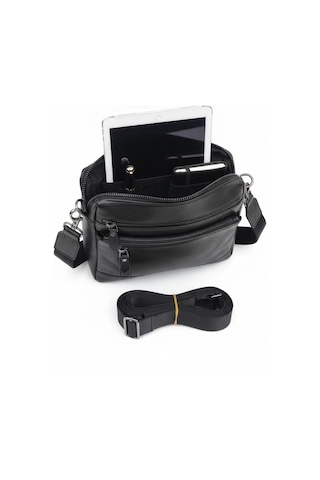 Traum El Çantası Hakiki Deri 11" İnç Laptop/ Tablet Uyumlu Premium %100 Orjinal Deri 8683255014002 Siyah