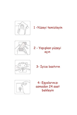 Mucit Home 4 Adet Kendinden Yapışkanlı Duvar Kancaları Şeffaf Raf Duvar Askıları Mutfak Banyo Vida Kanca Çivi Şeffaf