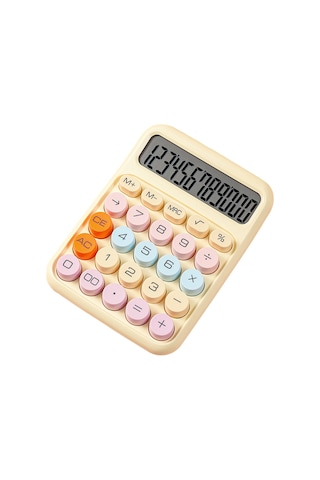 Aubyhe Ofis Ve Öğrenci Hesap Makinesi, Mekanik Klavye, 12 Basamaklı Ekran, Büyük Yuvarlak Tuşlar, Limon Sarısı 1 Aaa Pil Gerekiyor, Pil Dahil Değil Sarı