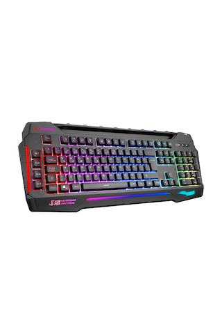 Rampage KB-R63 STAGE Usb Kablolu RGB Işıklı 4 Makrolu Ses Mik Çıkışlı Oyuncu Q Klavye