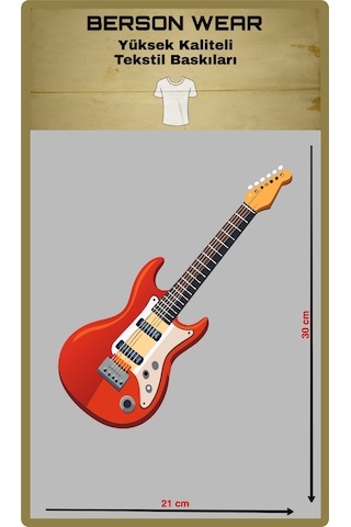 Bersonay Elektro Gitar Tekstil Baskısı Ütü İle Kolay Yapışan Baskı Arma Yama