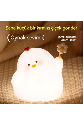 Led Pat Işğı Ortam Işı Gece Lambası-eğlenceli Çiçek Tavuk 1 Diğer