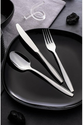 Nehir Sahra 12 Adet Sade Tatlı Bıçak Gri