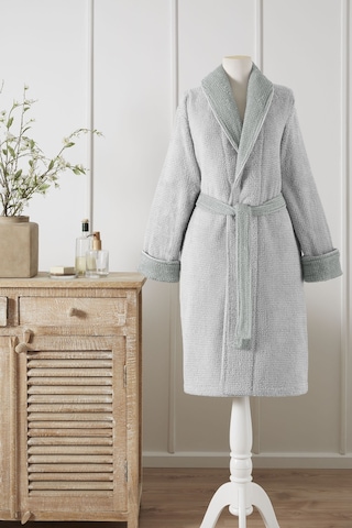 Sadem Organik Plaid Şal Yaka Bornoz Yeşil