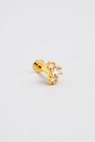 Yıldız Dizilimi 18 Ayar Sarı Altın Kaplama Gümüş Tragus-helix Piercing Sarı