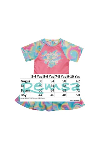 Uv Korumalı Kısa Kollu Şortlu Elbise Mayo Kız Çocuk Yüzücü Mayo 5228 Pembe Pembe01 Pembe