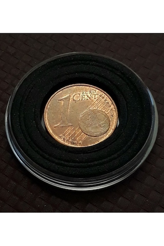 2002 1 Euro Cent Eski Madeni Para Kapsül Içinde Görseldeki Ürün / 340