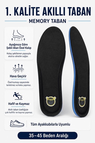 Joy Ayakkabı Jy001 Memory Foam Hafızalı Ortopedik Ayakkabı Tabanlığı Darbe Emici Kaymaz Siyah 40 Numara Mh-mooıenjy-575763-siyah40