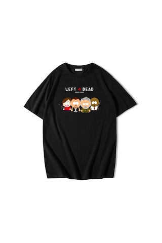 Brz Collection Unisex Oversize South Park Left 4 Dead T-shirt-siyah Siyah