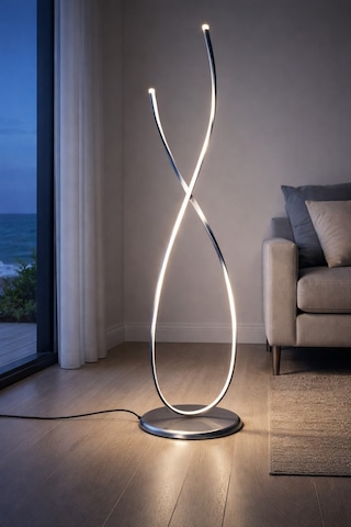Marsel Gri Renk Gün Işığı Ledli Modern Tasarım Salon - Yatak Odası Led Lambader