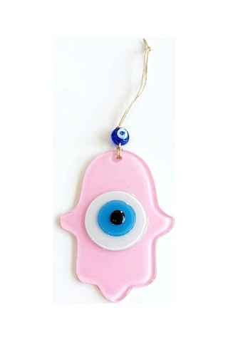 Dodes Nazar Boncuklu Pembe Renk Fatma Ana Bereket Eli Cam Duvar Süsü