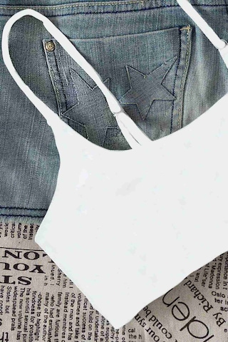 Angelsin Ayarlanabilir Askılı Şık Tasarım Bikini Üstü Beyaz 001