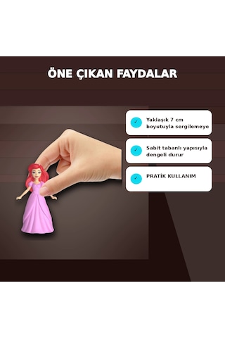 Disney Prenses Koleksiyonluk Minyatür Heykelcik 7 Cm Boyunda Tekli Figür Oyuncağı Çok Renkli