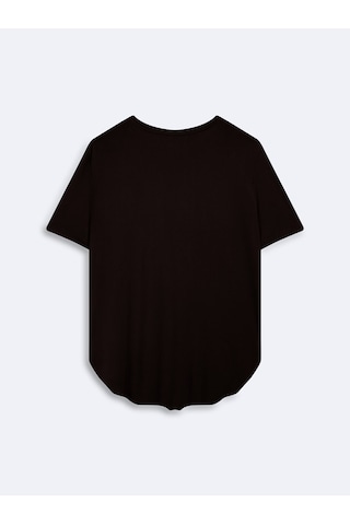 Ltb Bisiklet Yaka Relaxed Fit Kahverengi T-shırt Pembe
