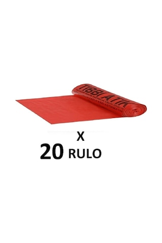 Florex 575 Gram Tıbbı Atık Baskılı Orta Boy ( 55X60 Cm ) Çöp Poşeti 20 Rulo 25*20=500 Adet