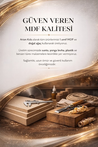 Masal Komodin Ve Kitaplık Set Rose Renk Mdf Gürgen Ağacı Ayaklı Diğer