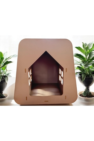 Caramel Kedi Köpek Evi Yıkanabilir Kumaş Minderli 30 x 50 CM