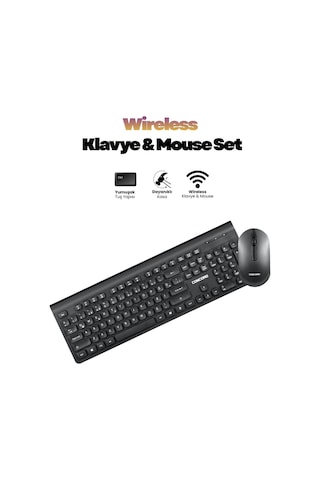 Kablosuz Multimedya Türkçe Q Klavye Mouse Seti Diğer