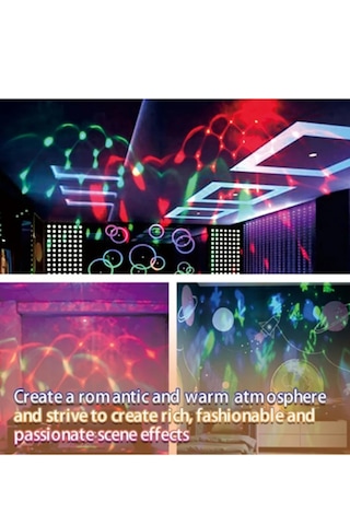 Rgb Işıklı Desenli Disko Parti Eğlence Ampülü E27 Duyulu 3w