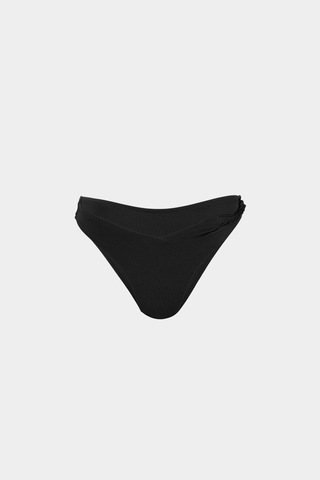 Açelyaokcu Premium Burgu Kenarlı Detaylı Frıgg Fit Kadın Bikini Altı Siyah