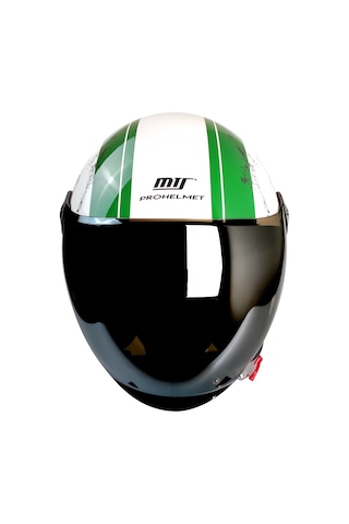 Mts FX-101 Star/Italy Açık Motosiklet Kaskı Beyaz - Yeşil
